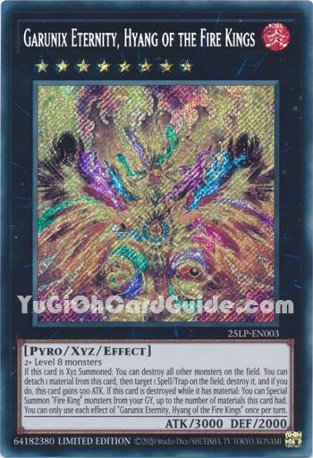 Yu-Gi-Oh Card: Garunix Eternity, Hyang of the Fire Kings