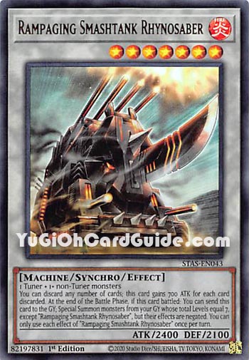 Yu-Gi-Oh Card: Rampaging Smashtank Rhynosaber
