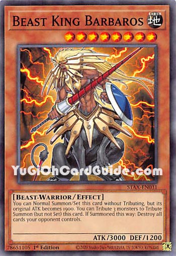 Yu-Gi-Oh Card: Beast King Barbaros