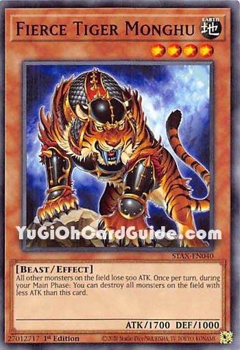 Yu-Gi-Oh Card: Fierce Tiger Monghu