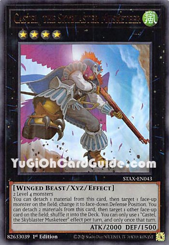 Yu-Gi-Oh Card: Castel, the Skyblaster Musketeer