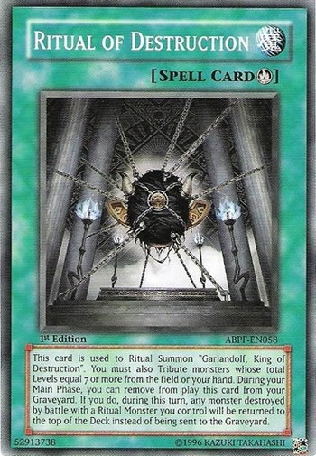 Yu-Gi-Oh Card: Ritual of Destruction