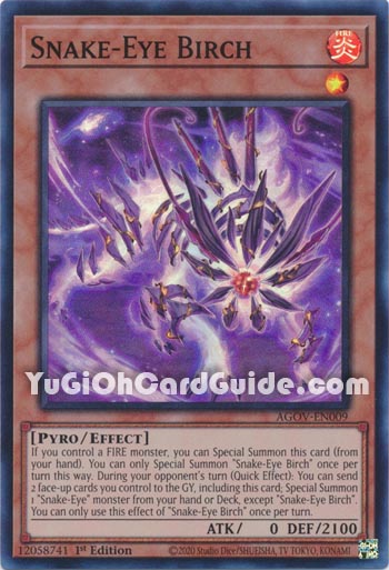 Yu-Gi-Oh Card: Snake-Eye Birch