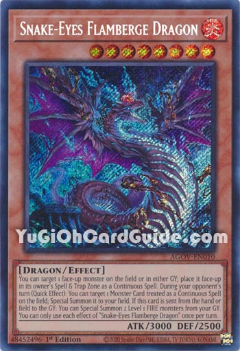 Yu-Gi-Oh Card: Snake-Eyes Flameberge Dragon