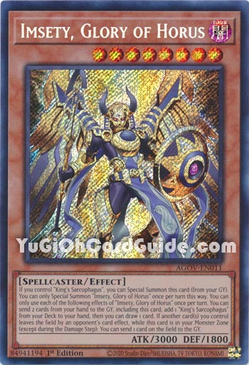 Yu-Gi-Oh Card: Imsety, Glory of Horus