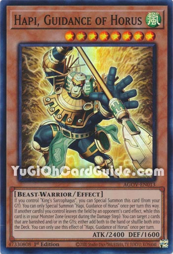 Yu-Gi-Oh Card: Hapi, Guidance of Horus