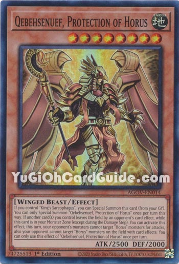 Yu-Gi-Oh Card: Qebehsenuef, Protection of Horus
