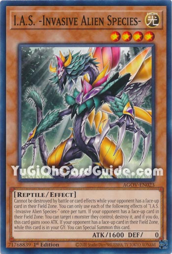 Yu-Gi-Oh Card: I.A.S. - Invasive Alien Species-