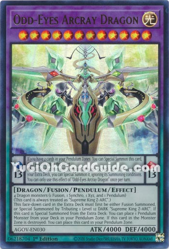 Yu-Gi-Oh Card: Odd-Eyes Arcray Dragon