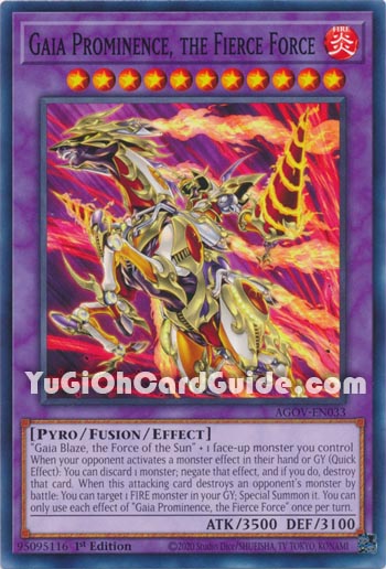 Yu-Gi-Oh Card: Gaia Prominence, the Fierce Force