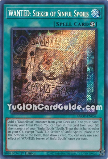Yu-Gi-Oh Card: WANTED: Seeker of Sinful Spoils
