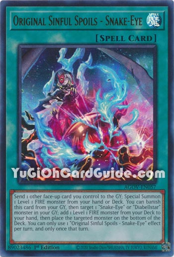 Yu-Gi-Oh Card: Original Sinful Spoils - Snake-Eye