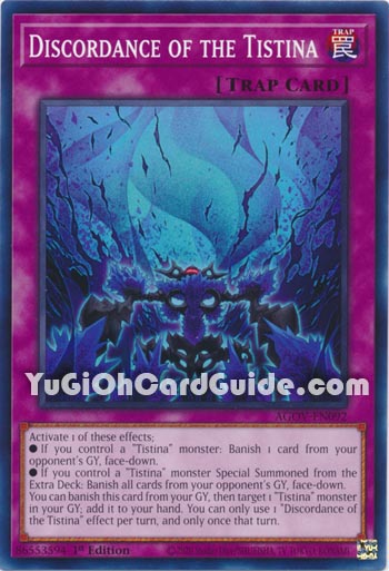 Yu-Gi-Oh Card: Discordance of the Tistina