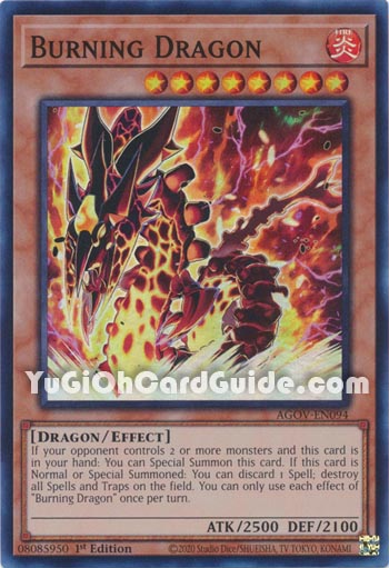 Yu-Gi-Oh Card: Burning Dragon
