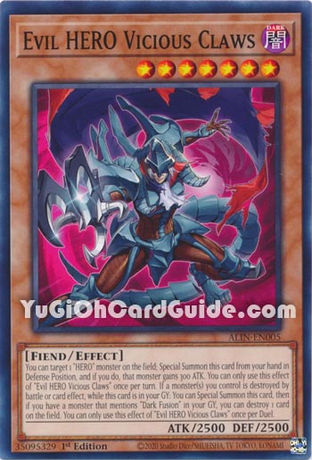 Yu-Gi-Oh Card: Evil HERO Vicious Claws