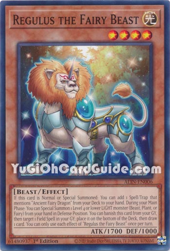 Yu-Gi-Oh Card: Regulus the Fairy Beast