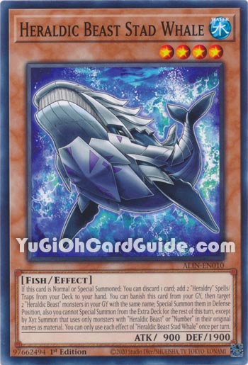 Yu-Gi-Oh Card: Heraldic Beast Stad Whale