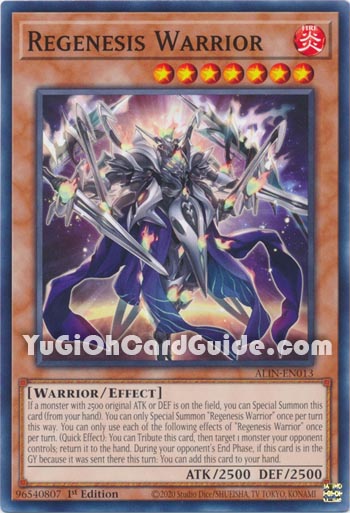 Yu-Gi-Oh Card: Regenesis Warrior