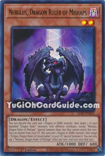 Yu-Gi-Oh Card: Nebulus, Dragon Ruler of Mishaps