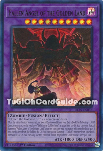 Yu-Gi-Oh Card: Fallen Angel of the Golden Land
