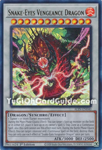 Yu-Gi-Oh Card: Snake-Eyes Vengeance Dragon