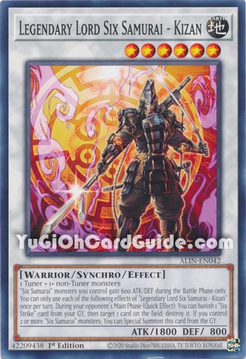 Yu-Gi-Oh Card: Legendary Lord Six Samurai - Kizan
