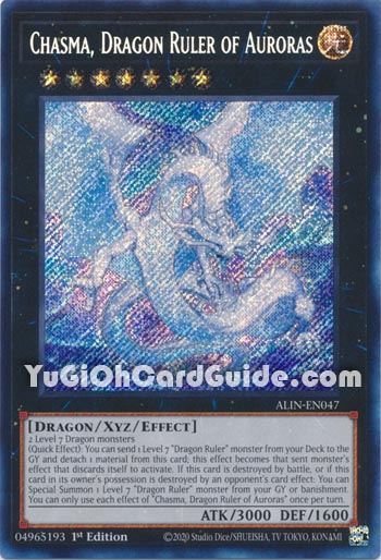 Yu-Gi-Oh Card: Chasma, Dragon Ruler of Auroras