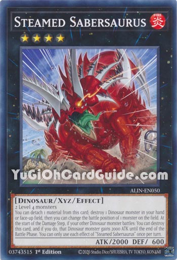 Yu-Gi-Oh Card: Steamed Sabersaurus