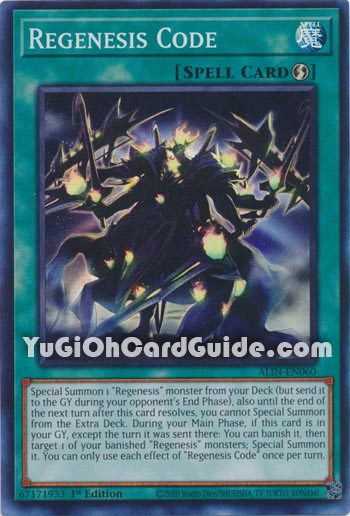 Yu-Gi-Oh Card: Regenesis Code