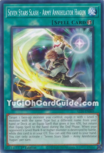 Yu-Gi-Oh Card: Seven Stars Slash - Army Annihilator Hagun