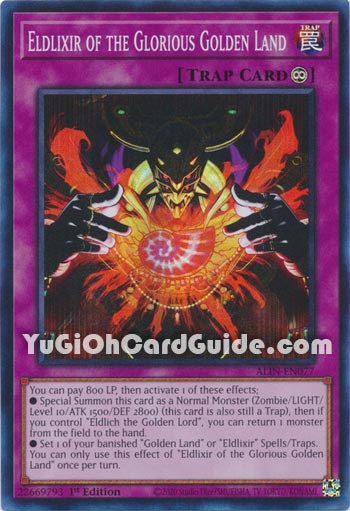 Yu-Gi-Oh Card: Eldlixir of the Glorious Golden Land