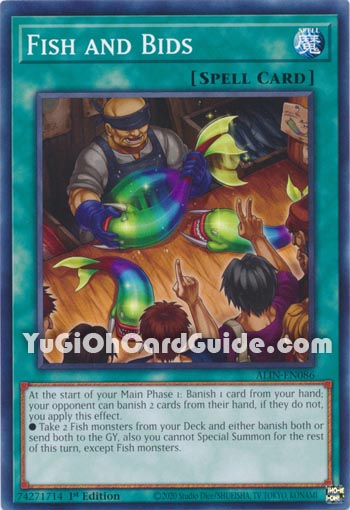 Yu-Gi-Oh Card: Fish and Bids