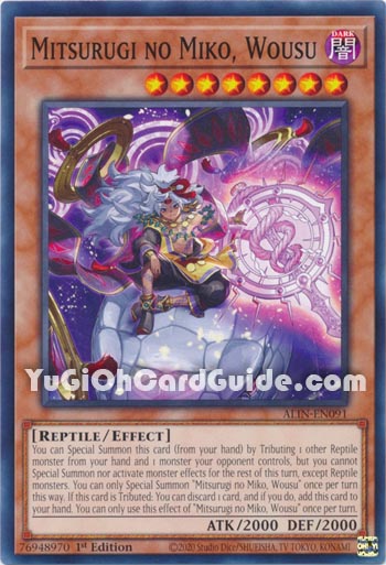 Yu-Gi-Oh Card: Mitsurugi no Miko, Wousu