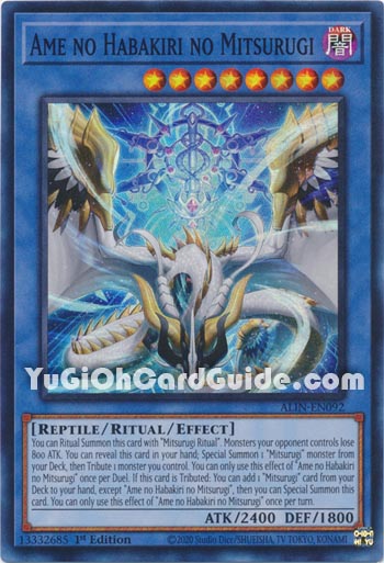 Yu-Gi-Oh Card: Ame no Habakiri no Mitsurugi