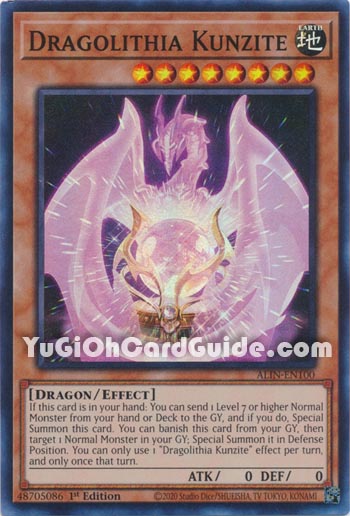 Yu-Gi-Oh Card: Dragolithia Kunzite
