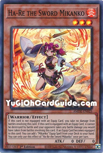 Yu-Gi-Oh Card: Ha-Re the Sword Mikanko