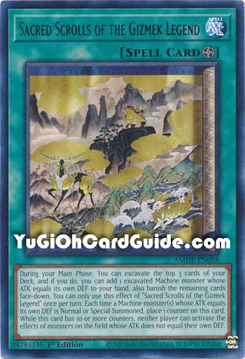 Yu-Gi-Oh Card: Sacred Scrolls of the Gizmek Legend