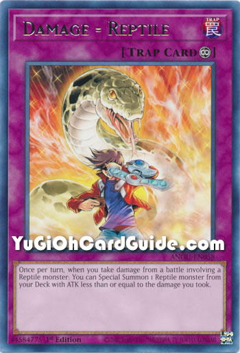 Yu-Gi-Oh Card: Damage = Reptile