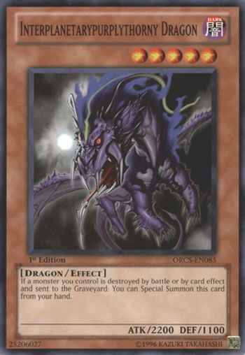 Yu-Gi-Oh Card: Interplanetarypurplythorny Dragon