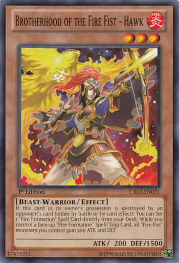 Yu-Gi-Oh Card: Brotherhood of the Fire Fist - Hawk