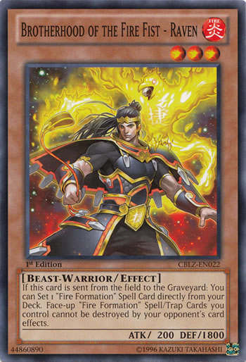 Yu-Gi-Oh Card: Brotherhood of the Fire Fist - Raven