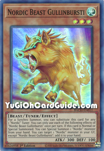 Yu-Gi-Oh Card: Nordic Beast Gullinbursti