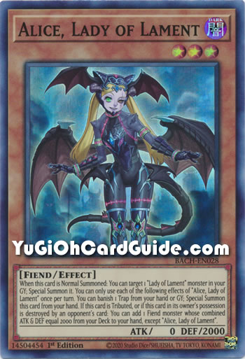 Yu-Gi-Oh Card: Alice, Lady of Lament