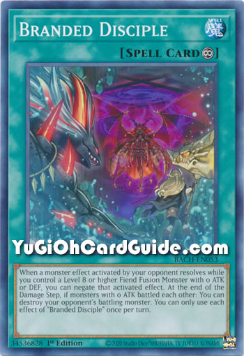 Yu-Gi-Oh Card: Branded Disciple