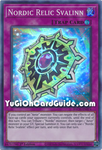 Yu-Gi-Oh Card: Nordic Relic Svalinn