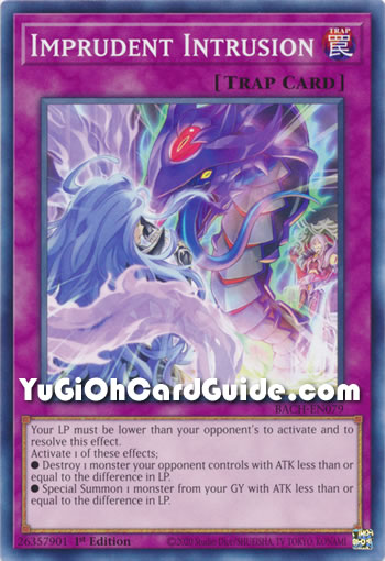 Yu-Gi-Oh Card: Imprudent Intrusion