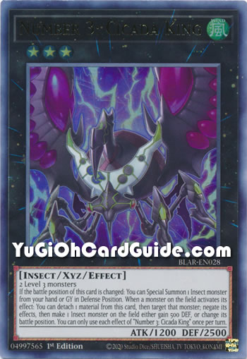 Yu-Gi-Oh Card: Number 3: Cicada King