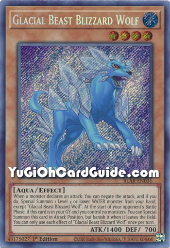 Yu-Gi-Oh Card: Glacial Beast Blizzard Wolf