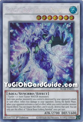 Yu-Gi-Oh Card: Glacial Beast Iceberg Narwhal