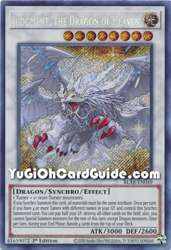 Yu-Gi-Oh Card: Judgment, the Dragon of Heaven